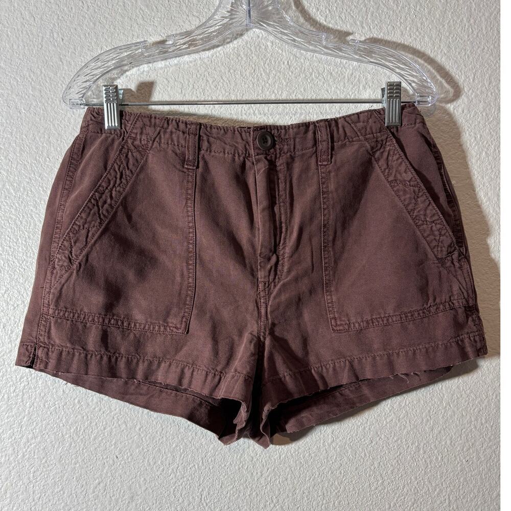 Aerie Women's Size M Brown High-Rise Utility Chino Shorts